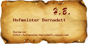 Hofmeister Bernadett névjegykártya
