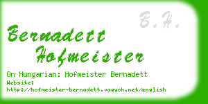 bernadett hofmeister business card